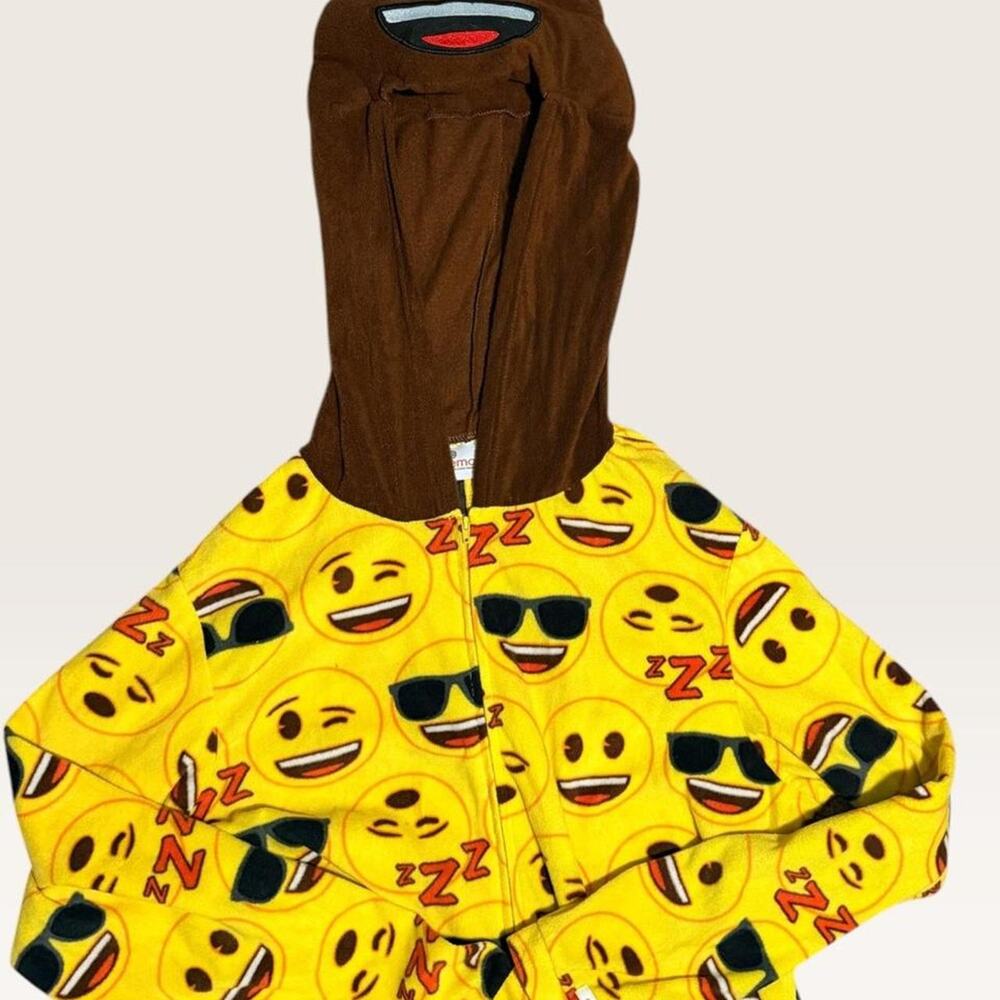 Poop Emoji Adult Onesie Pajamas Hooded Unisex XL Gag Gift